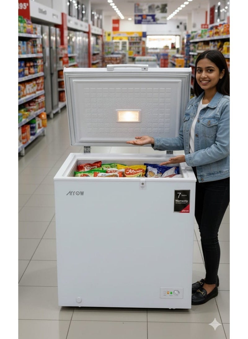 ارو ثلاجة مجمدة بحجم 100 لتر و3.5 قدم مكعب مع توفير الطاقة وتجميد فائق وتحكم إلكتروني في درجة الحرارة وإزالة الجليد يدويًا ومقبض خارجي مدمج وعجلات وتشطيب أبيض | RO-160F - Image 5